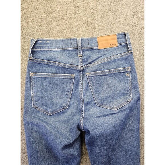 Madewell Jeans Womens Size 25 Blue 10" High Rise Skinny Button Fly Raw Hem - Picture 3 of 13